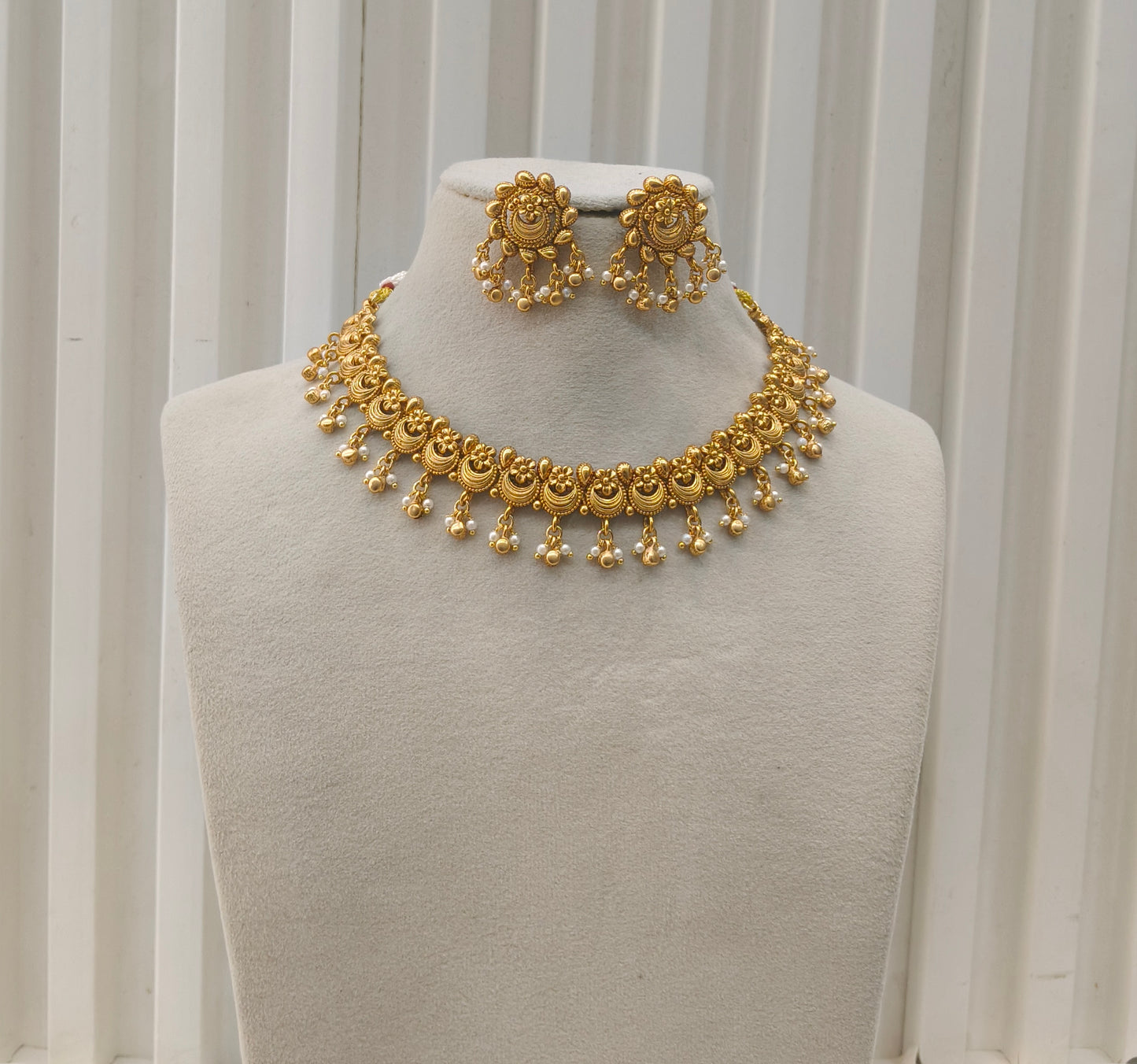 Gold Polki Necklace set/ Gold Necklace Amiri sets