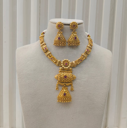 Gold Polki Necklace set/ Gold Necklace Amiri sets