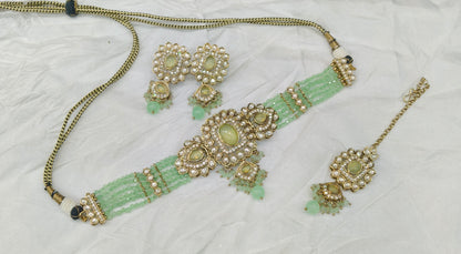 Pista kundan Choker Indian jewellery Gini sets