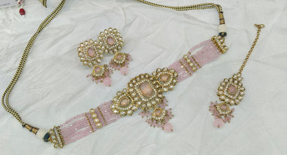 Pink kundan Choker Indian jewellery Gini sets