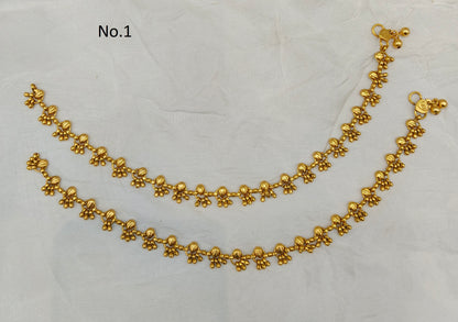 Gold Anklets Jhanjar Payal Indian Jewellery  Set