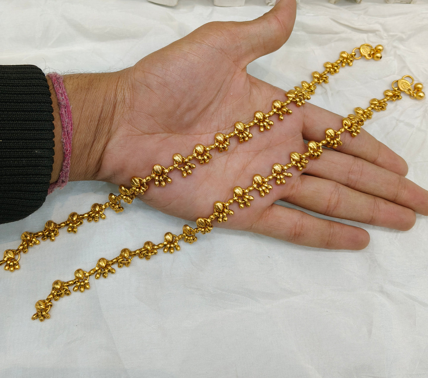 Gold Anklets Jhanjar Payal Indian Jewellery  Set