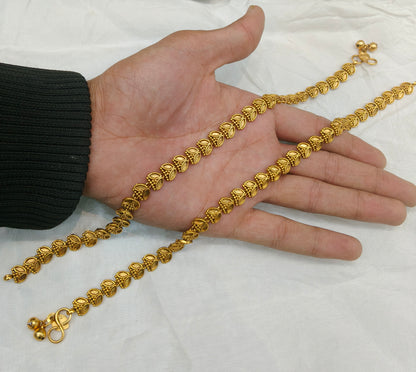 Gold Anklets Jhanjar Payal Indian Jewellery  Set