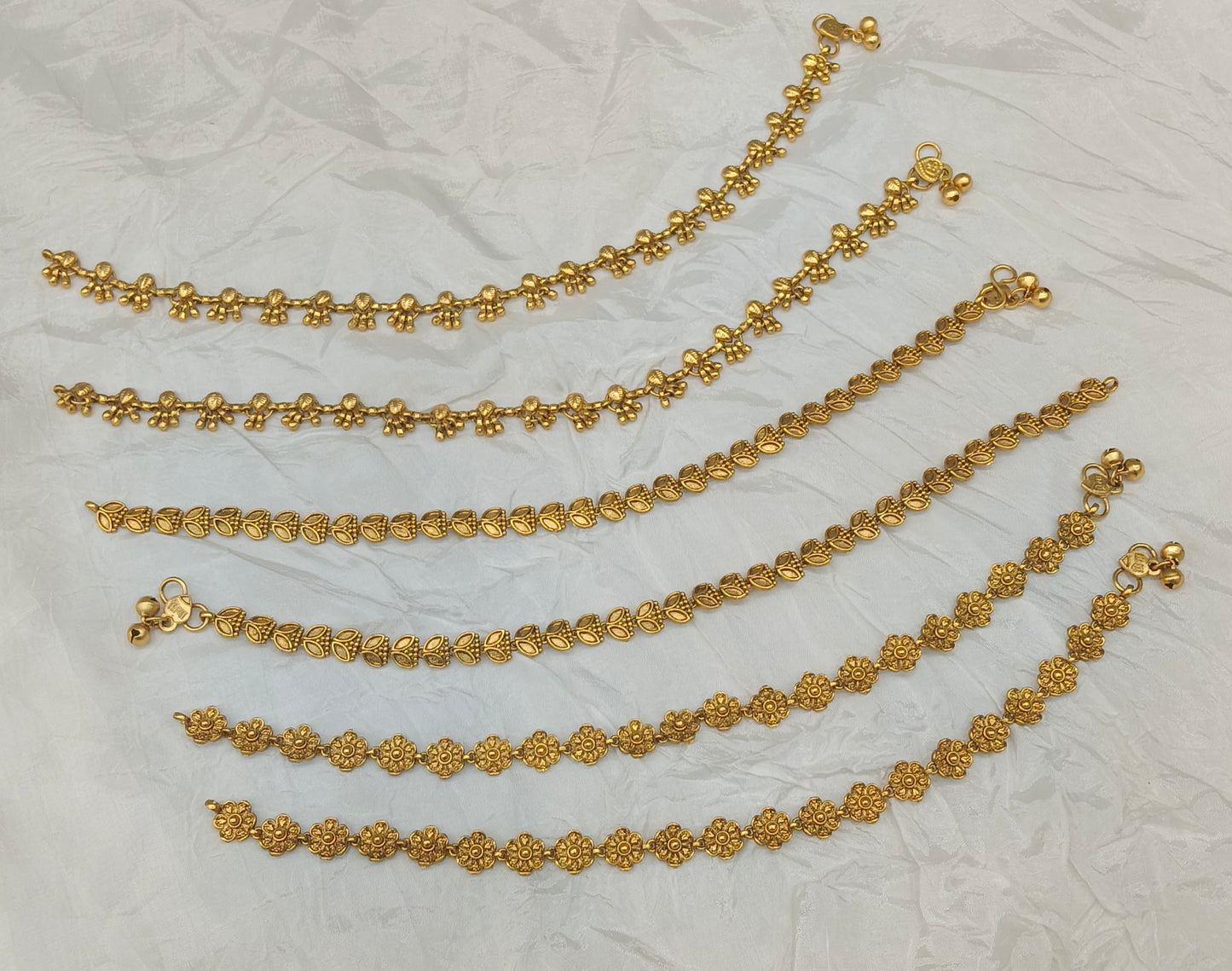 Gold Anklets Jhanjar Payal Indian Jewellery  Set