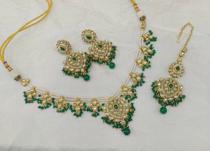 Green Kundan necklace Set/ kundan Indian jewellery kundan Hema sets