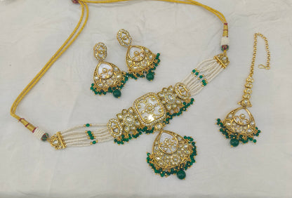 Indian Jewellery Green Kundan choker Aanya Sets