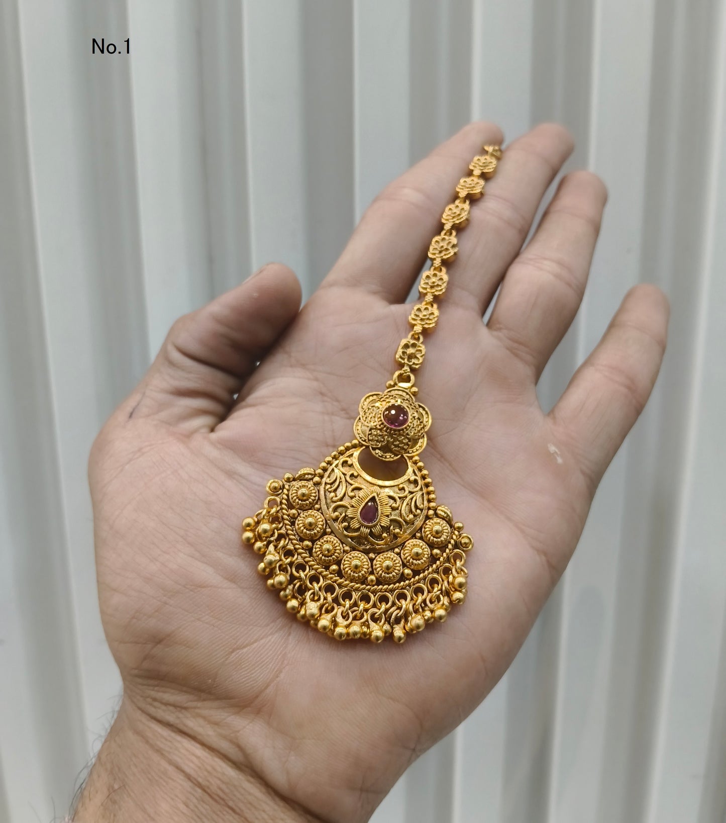 Gold polki Tikka Jewellery Indian Headpiece Jewellery