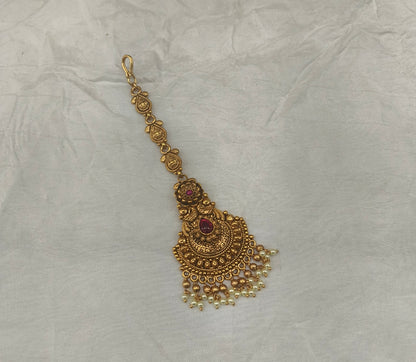 Gold polki Tikka Jewellery Indian Headpiece Jewellery