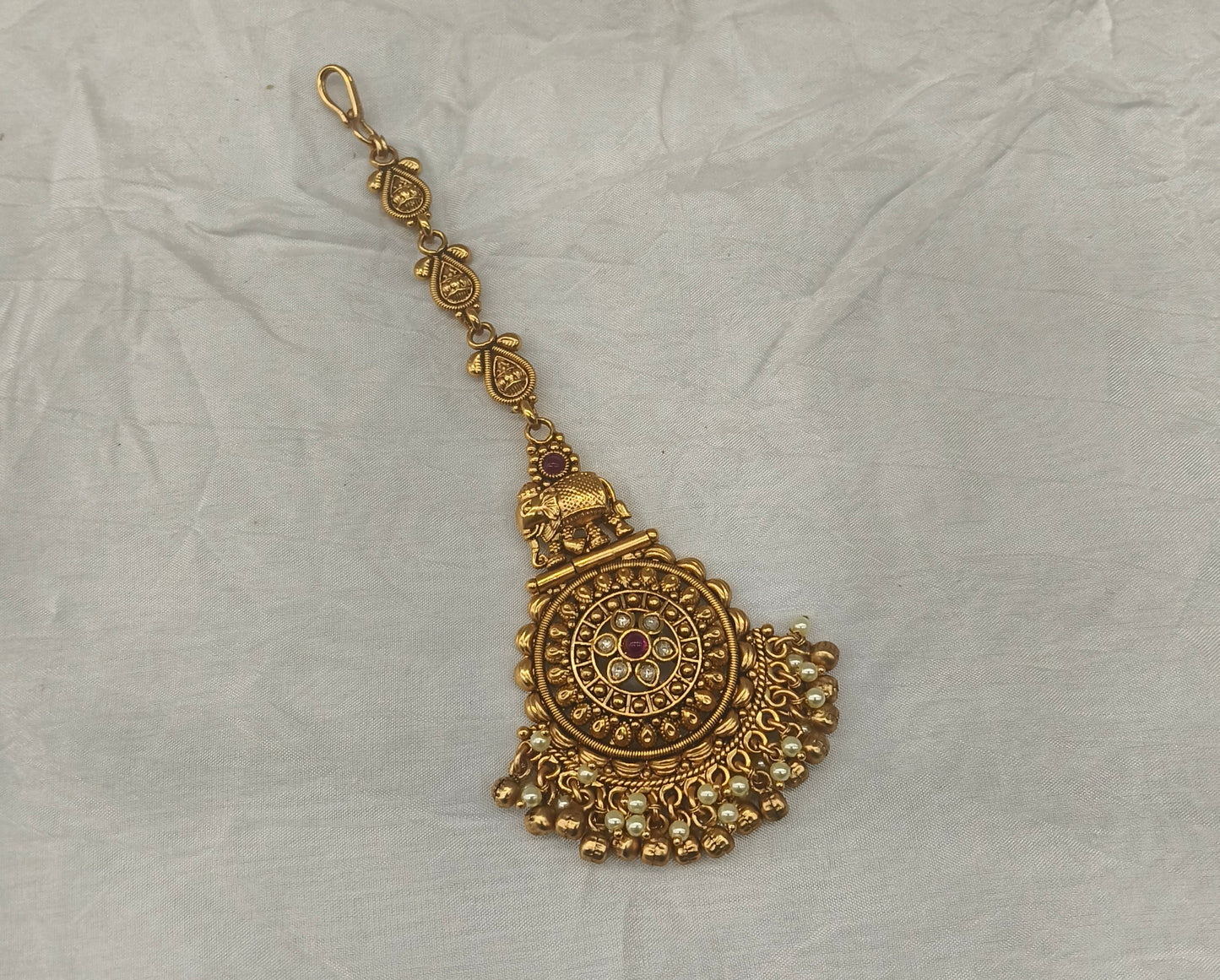 Gold polki Tikka Jewellery Indian Headpiece Jewellery