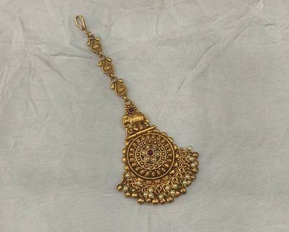 Gold polki Tikka Jewellery Indian Headpiece Jewellery
