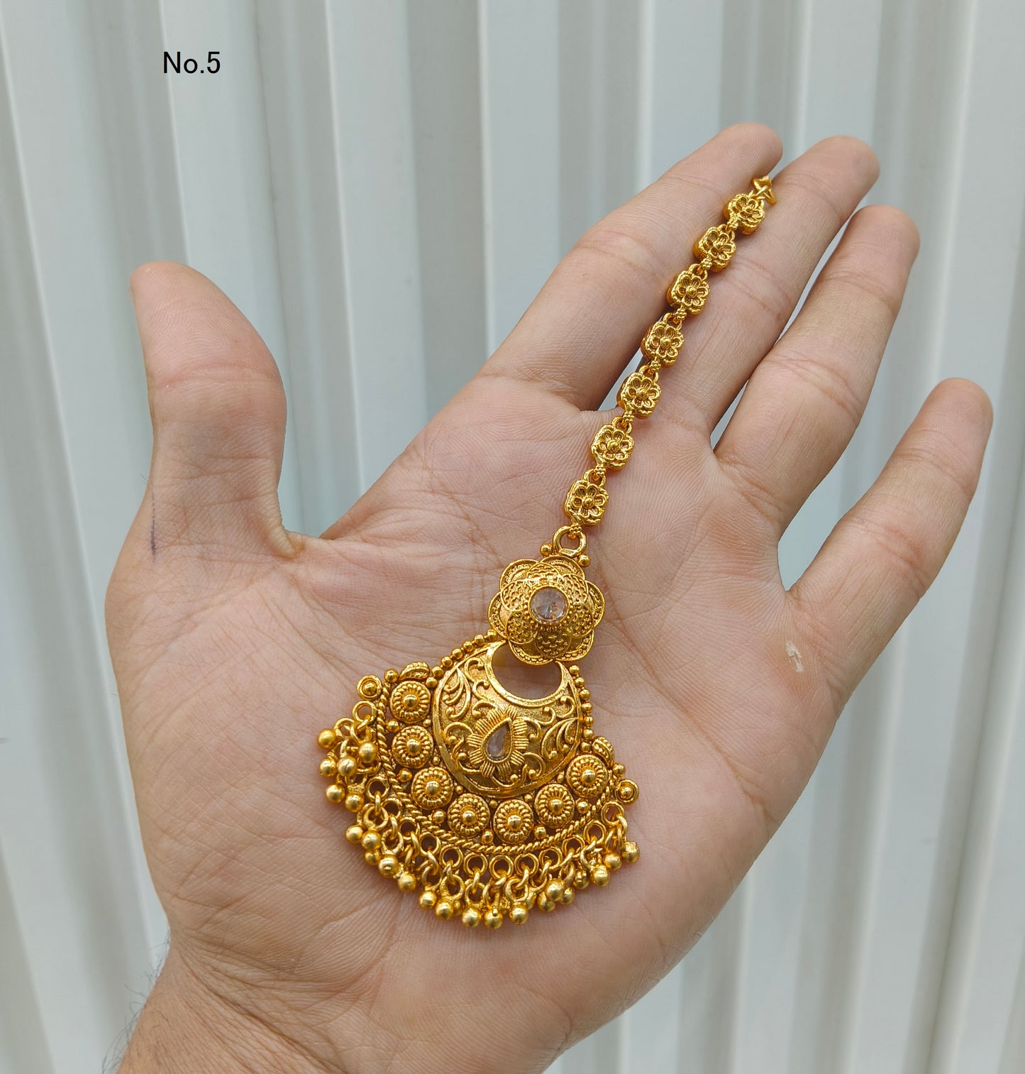 Gold polki Tikka Jewellery Indian Headpiece Jewellery