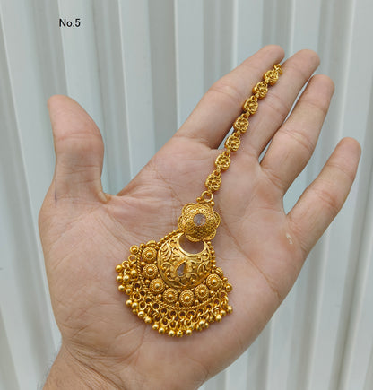 Gold polki Tikka Jewellery Indian Headpiece Jewellery