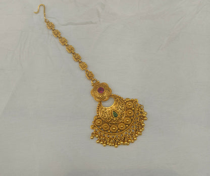 Gold polki Tikka Jewellery Indian Headpiece Jewellery