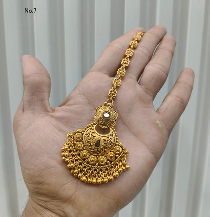 Gold polki Tikka Jewellery Indian Headpiece Jewellery