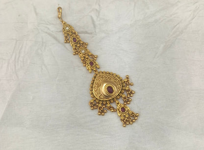 Gold polki Tikka Jewellery Indian Headpiece Jewellery