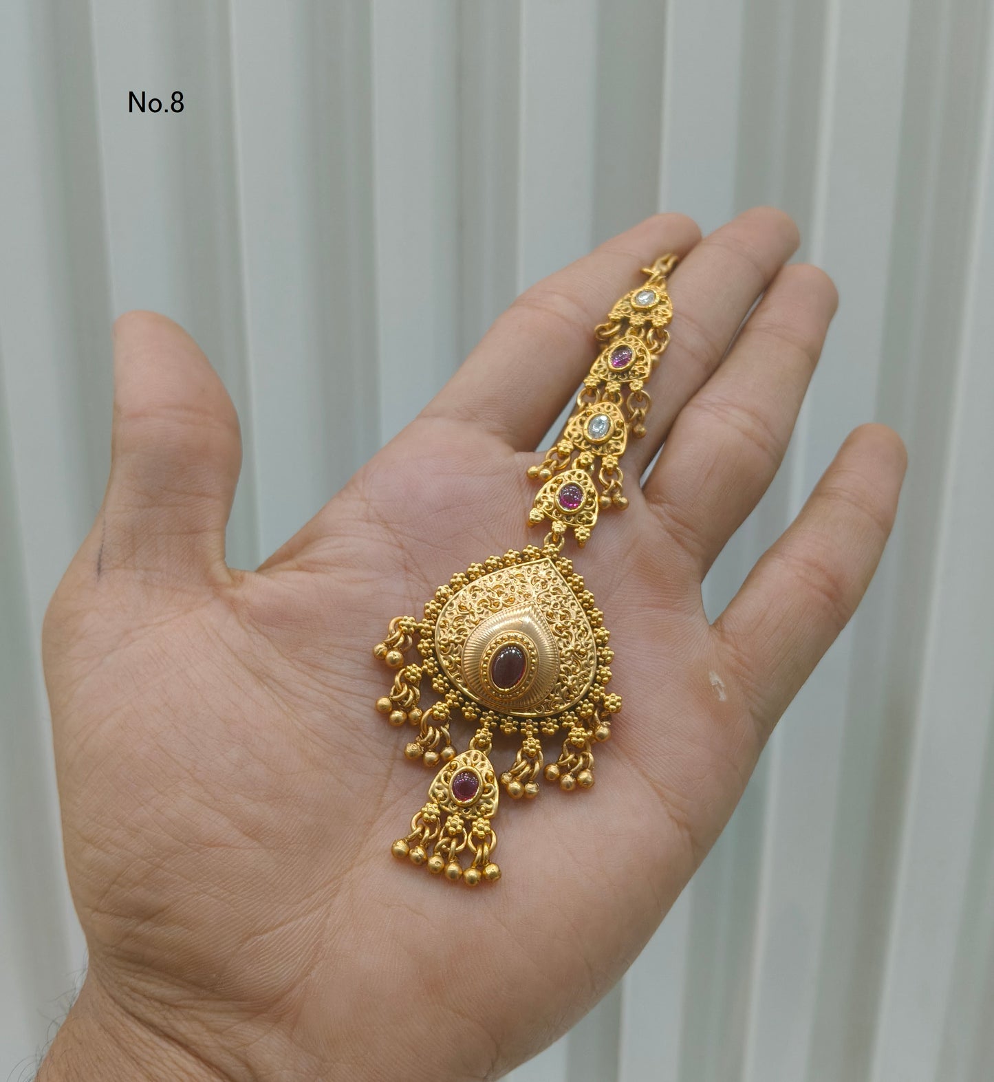 Gold polki Tikka Jewellery Indian Headpiece Jewellery