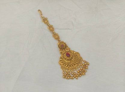 Gold polki Tikka Jewellery Indian Headpiece Jewellery