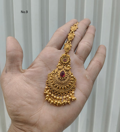 Gold polki Tikka Jewellery Indian Headpiece Jewellery