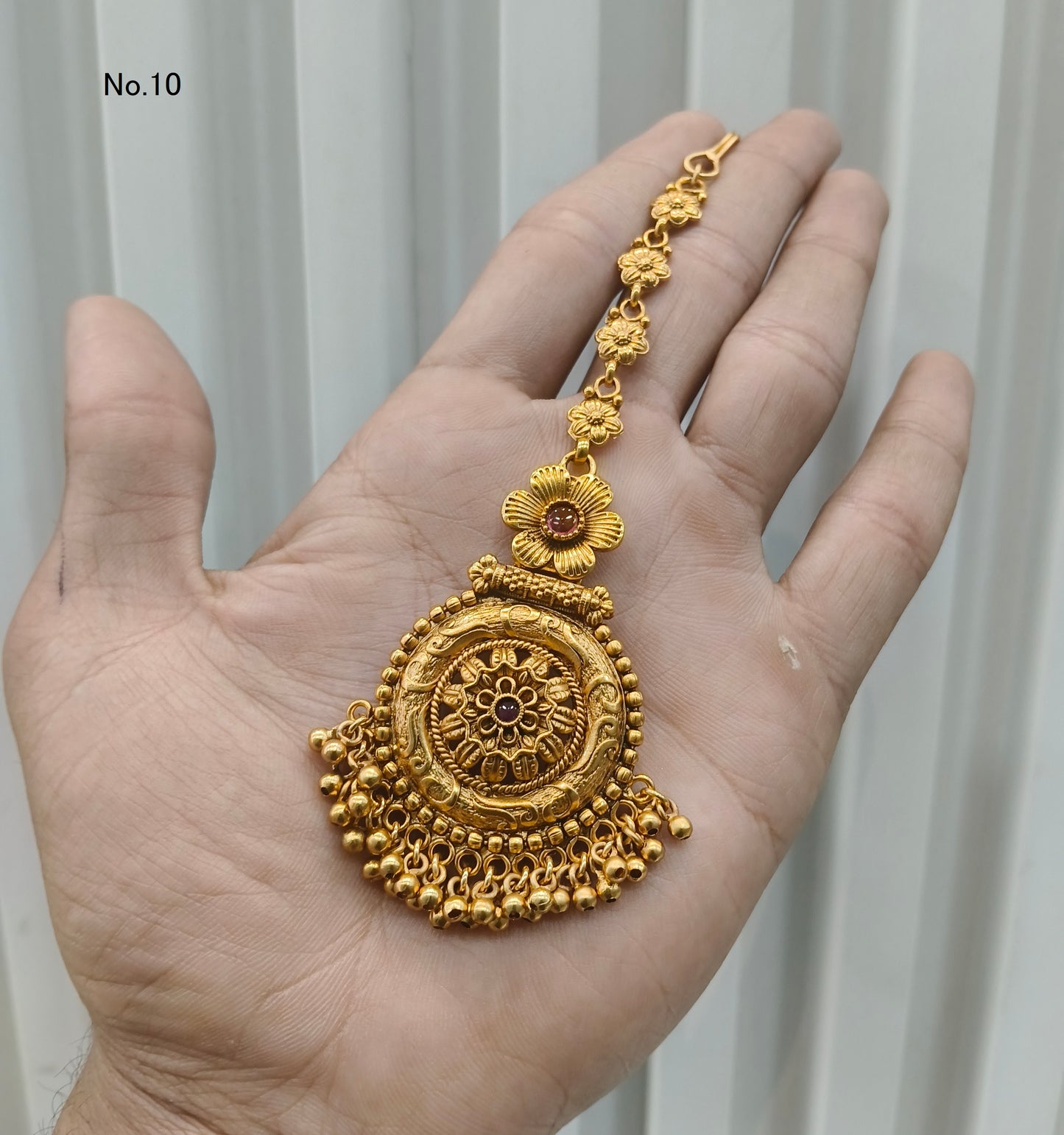 Gold polki Tikka Jewellery Indian Headpiece Jewellery