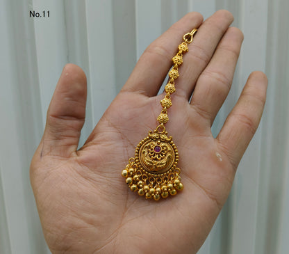Gold polki Tikka Jewellery Indian Headpiece Jewellery