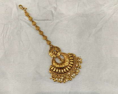 Gold polki Tikka Jewellery Indian Headpiece Jewellery
