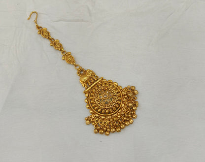 Gold polki Tikka Jewellery Indian Headpiece Jewellery
