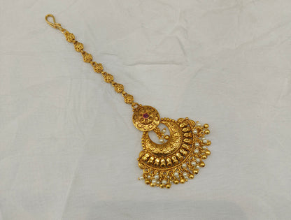 Gold polki Tikka Jewellery Indian Headpiece Jewellery
