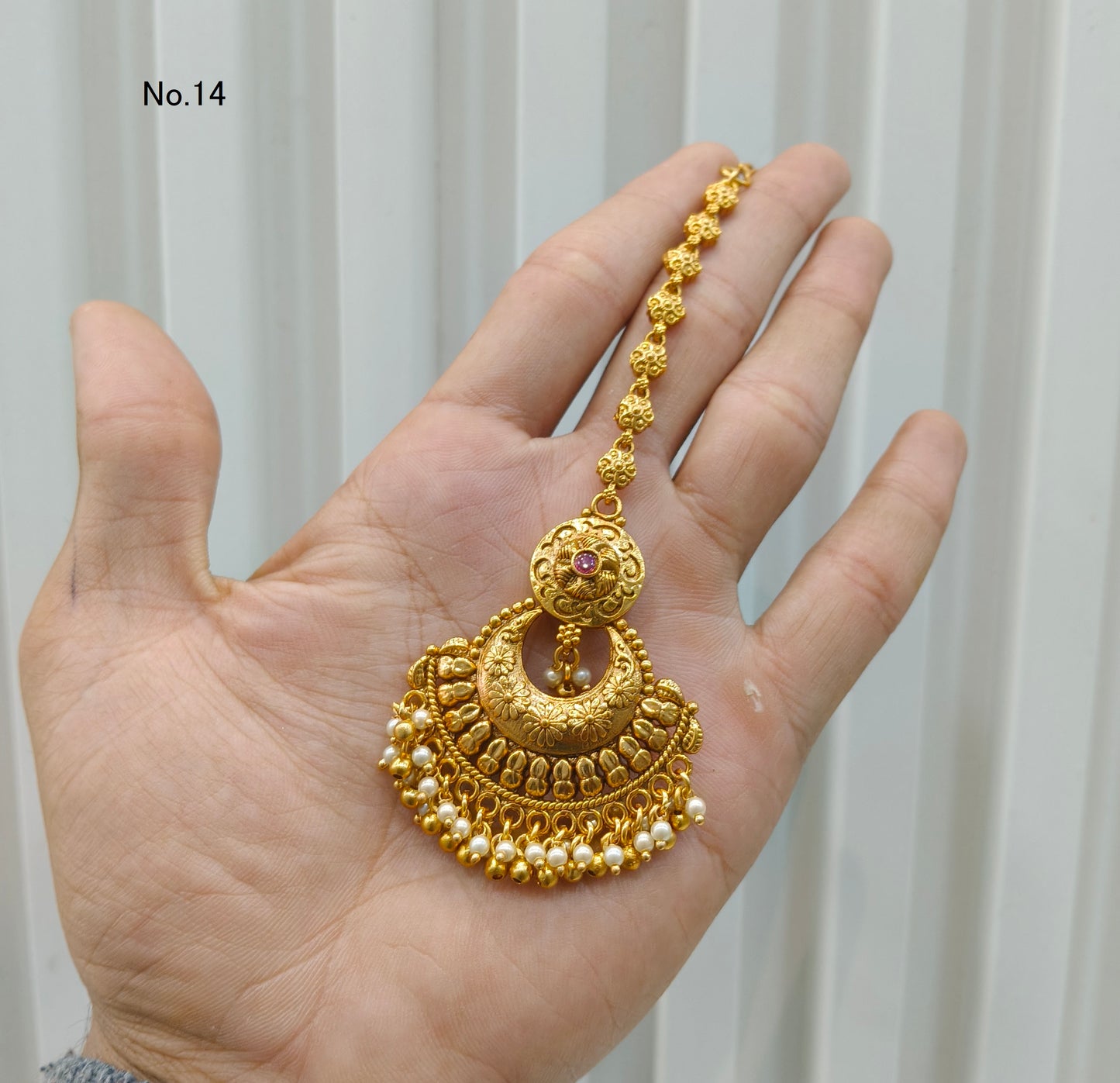 Gold polki Tikka Jewellery Indian Headpiece Jewellery