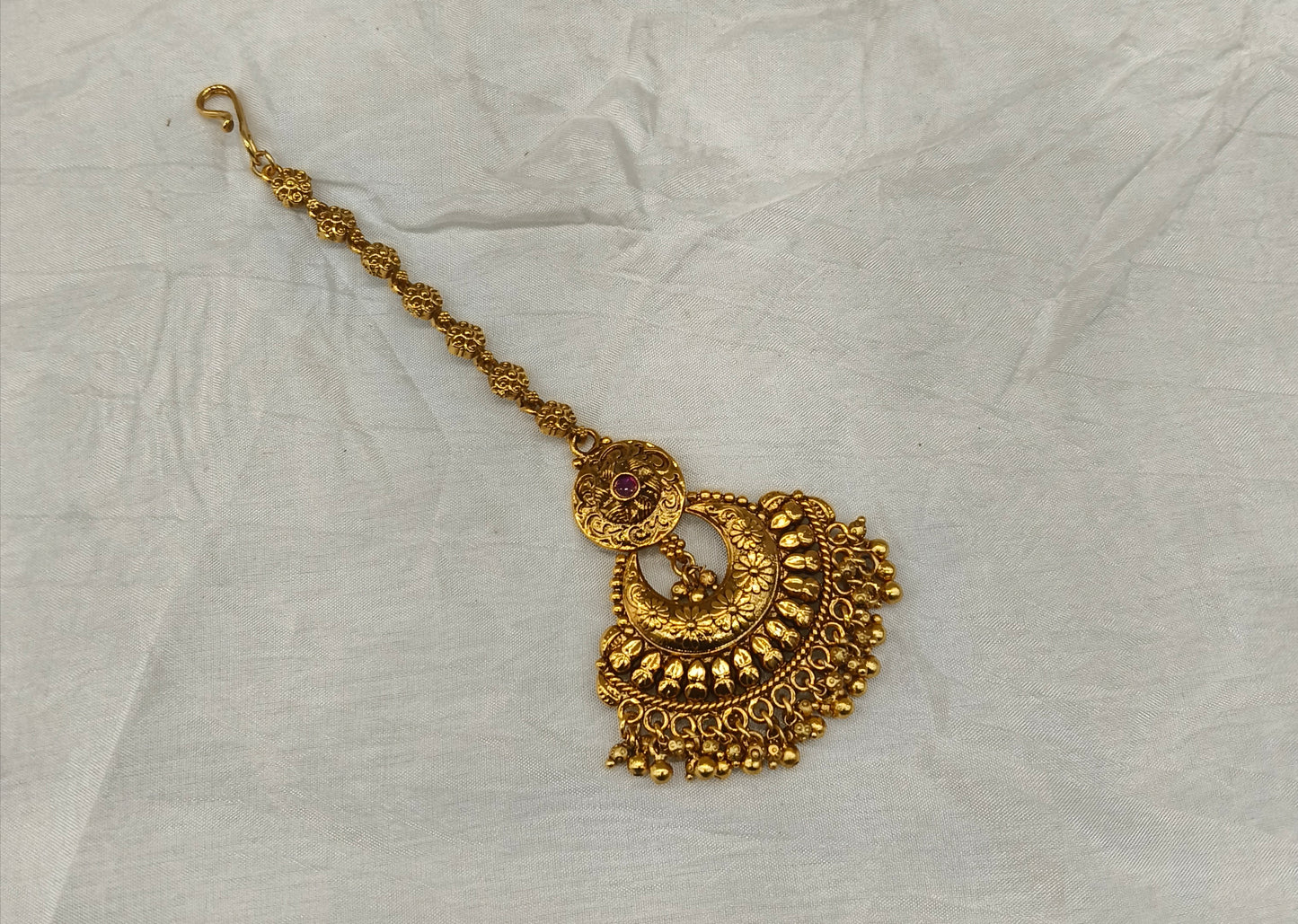 Gold polki Tikka Jewellery Indian Headpiece Jewellery