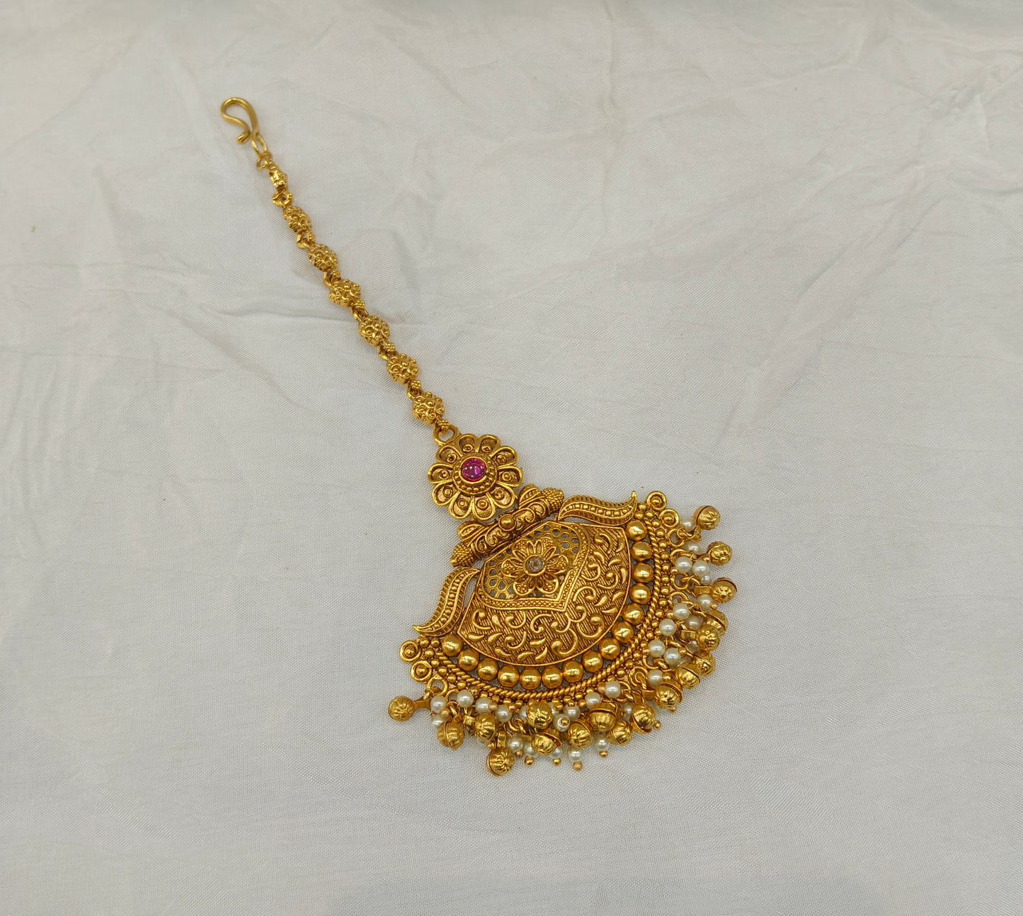 Gold polki Tikka Jewellery Indian Headpiece Jewellery