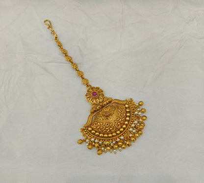 Gold polki Tikka Jewellery Indian Headpiece Jewellery