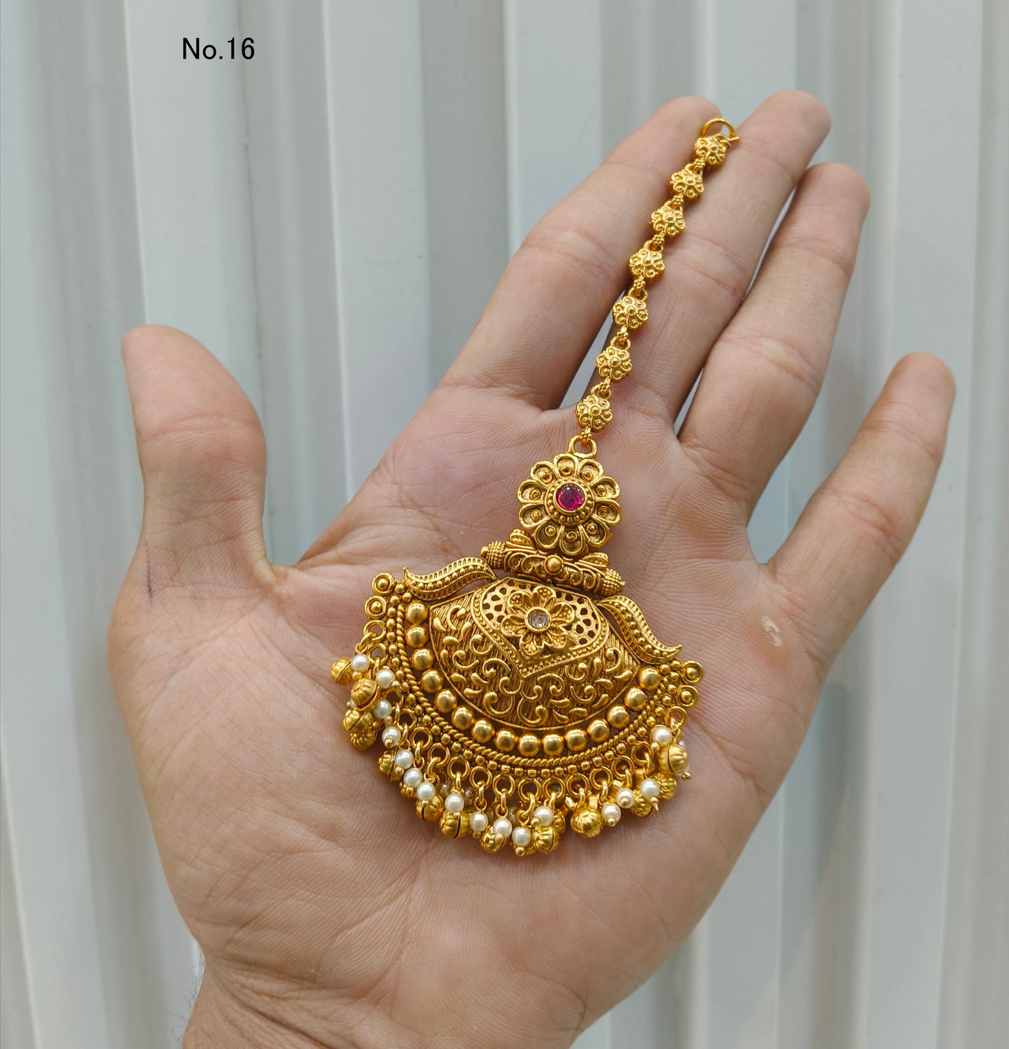 Gold polki Tikka Jewellery Indian Headpiece Jewellery