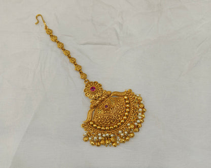Gold polki Tikka Jewellery Indian Headpiece Jewellery