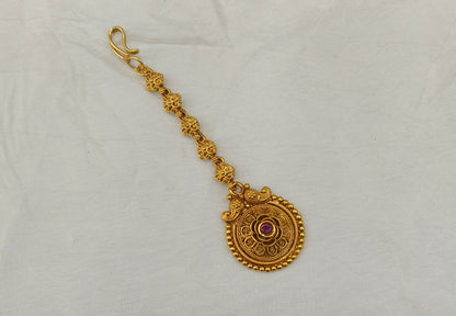 Gold polki Tikka Jewellery Indian Headpiece Jewellery