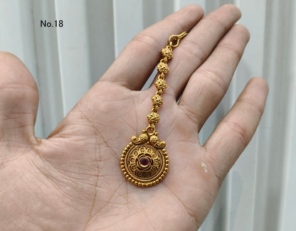 Gold polki Tikka Jewellery Indian Headpiece Jewellery