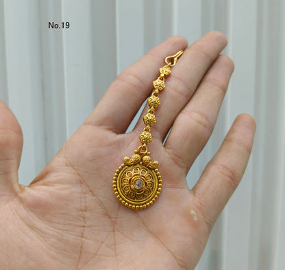 Gold polki Tikka Jewellery Indian Headpiece Jewellery