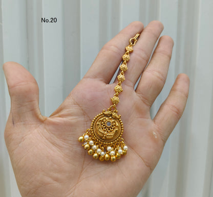 Gold polki Tikka Jewellery Indian Headpiece Jewellery