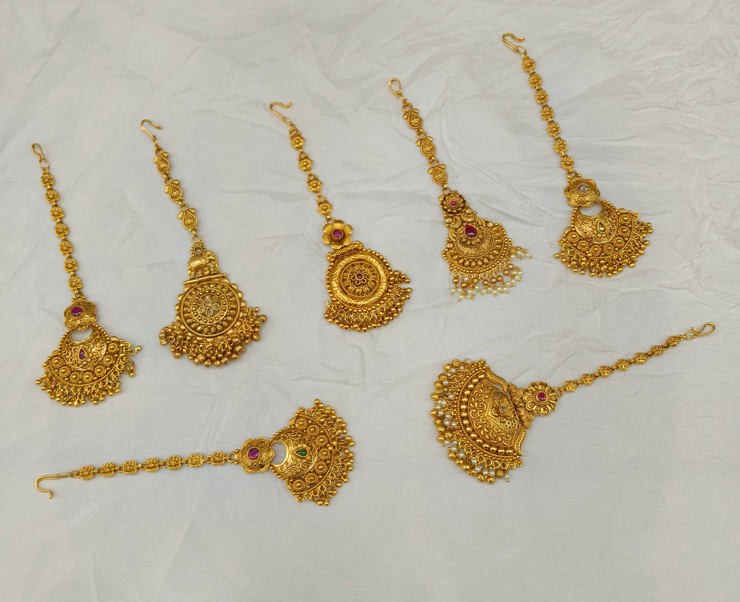Gold polki Tikka Jewellery Indian Headpiece Jewellery