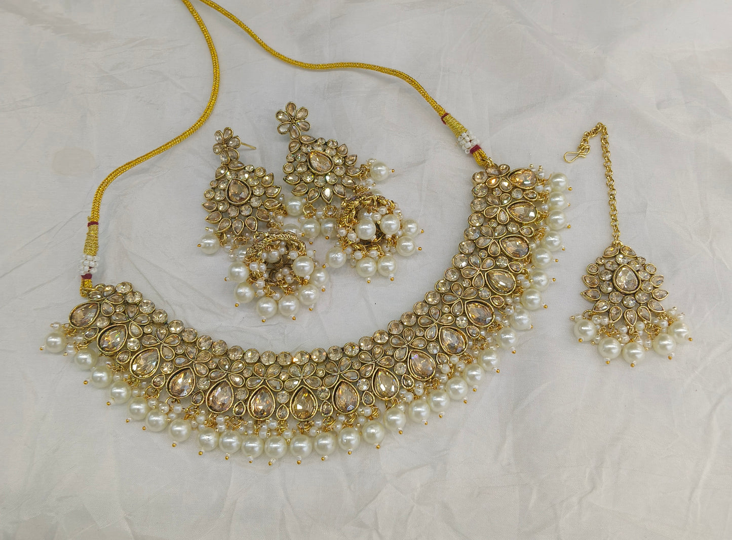 Antique Gold Necklace Set/ Antique gold rani Indian Bridal Devika Jewellery