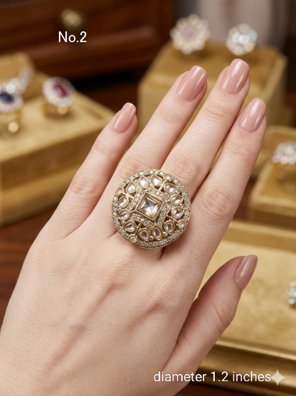 Champagne Stone Adjustable Indian Mysha Finger Rings