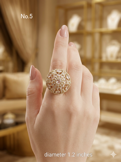 Champagne Stone Adjustable Indian Mysha Finger Rings