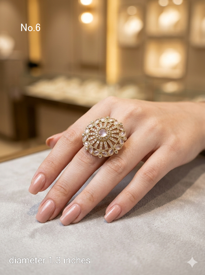 Champagne Stone Adjustable Indian Mysha Finger Rings