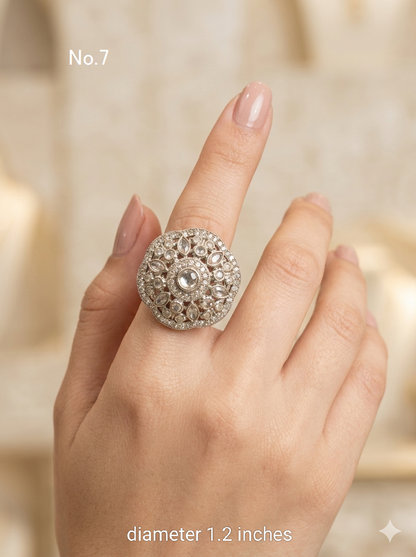 Champagne Stone Adjustable Indian Mysha Finger Rings