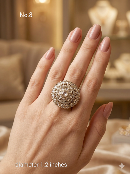 Champagne Stone Adjustable Indian Mysha Finger Rings