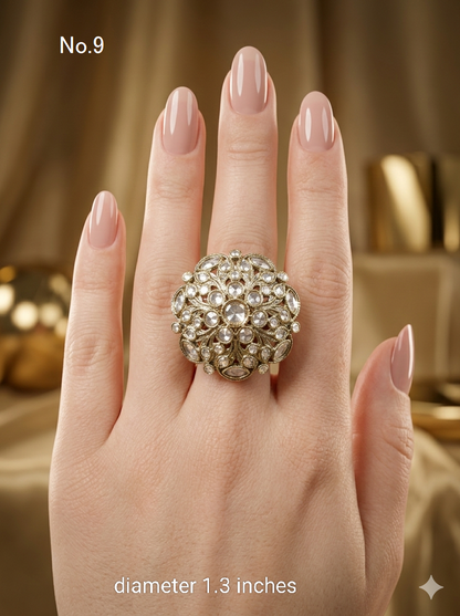 Champagne Stone Adjustable Indian Mysha Finger Rings