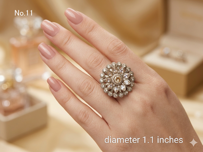 Champagne Stone Adjustable Indian Mysha Finger Rings
