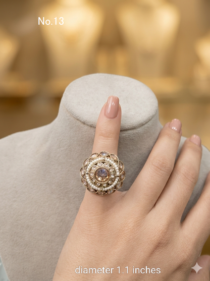 Champagne Stone Adjustable Indian Mysha Finger Rings