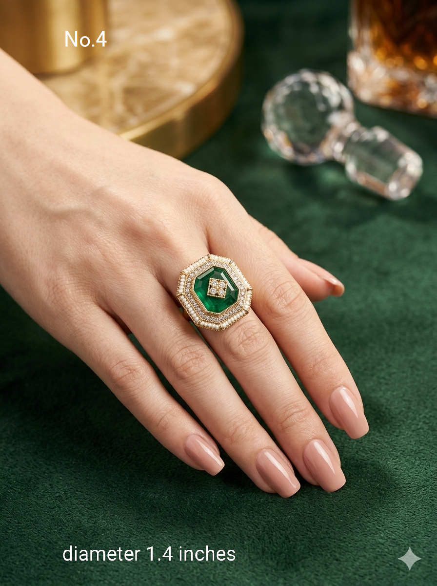 Riley Kundan Adjustable Indian Finger Rings
