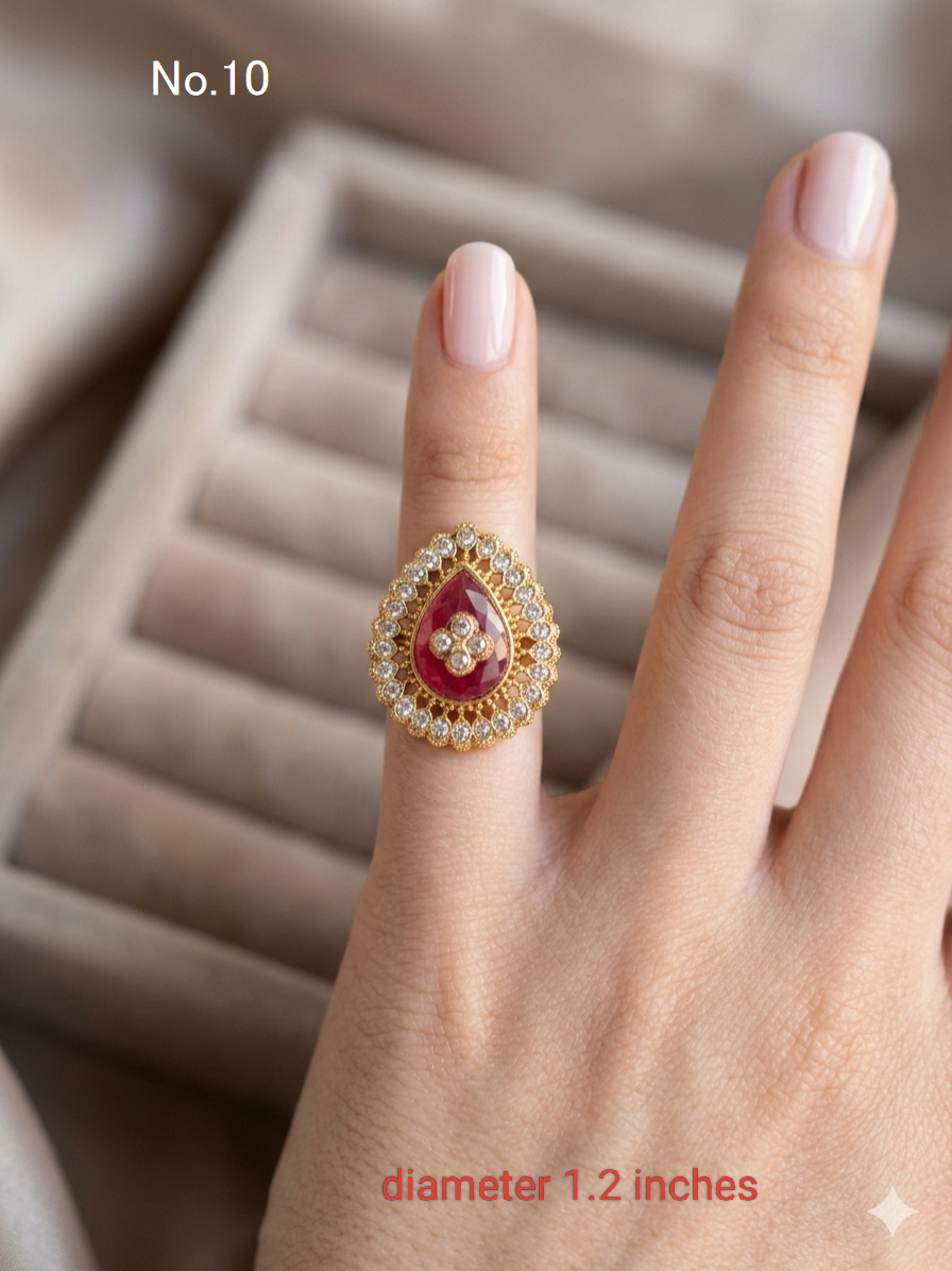 Riley Kundan Adjustable Indian Finger Rings