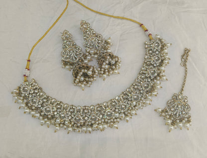 Antique Gold Necklace Indian Jewelry Anvi Set